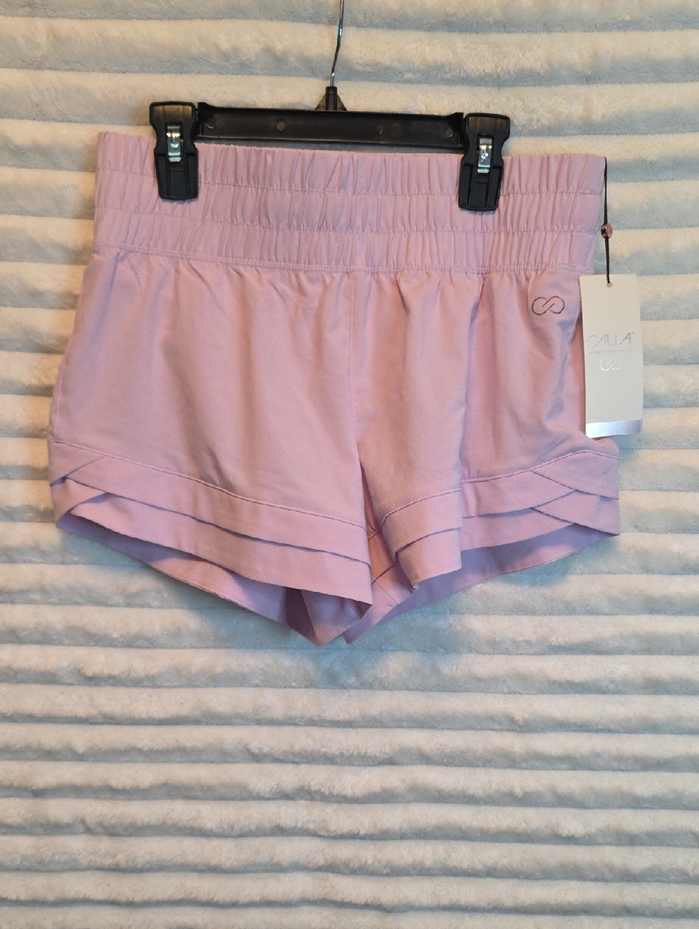 0216 CALIA by Carrie Underwood Lavender Sky Athletic Shorts; XS